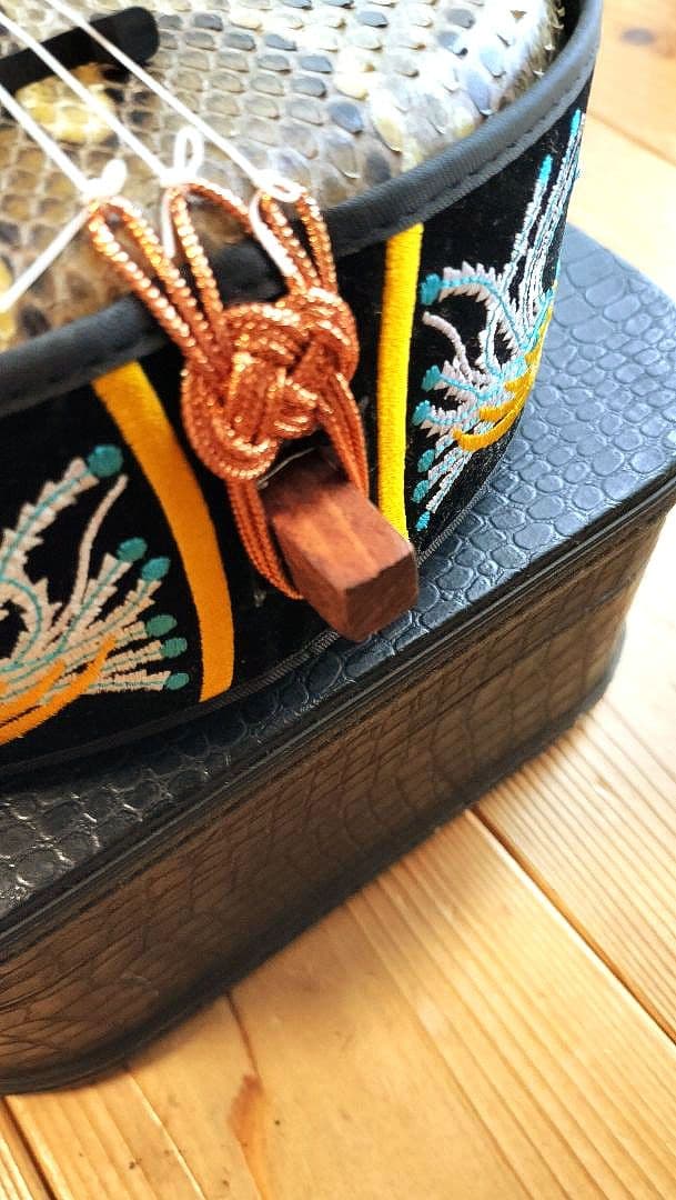 三線 紫檀 本革強化張り真壁型 美品 美音