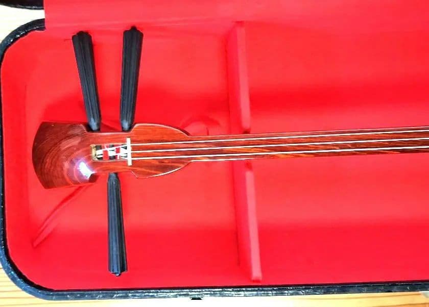 三線 紫檀 本革強化張り真壁型 美品 美音
