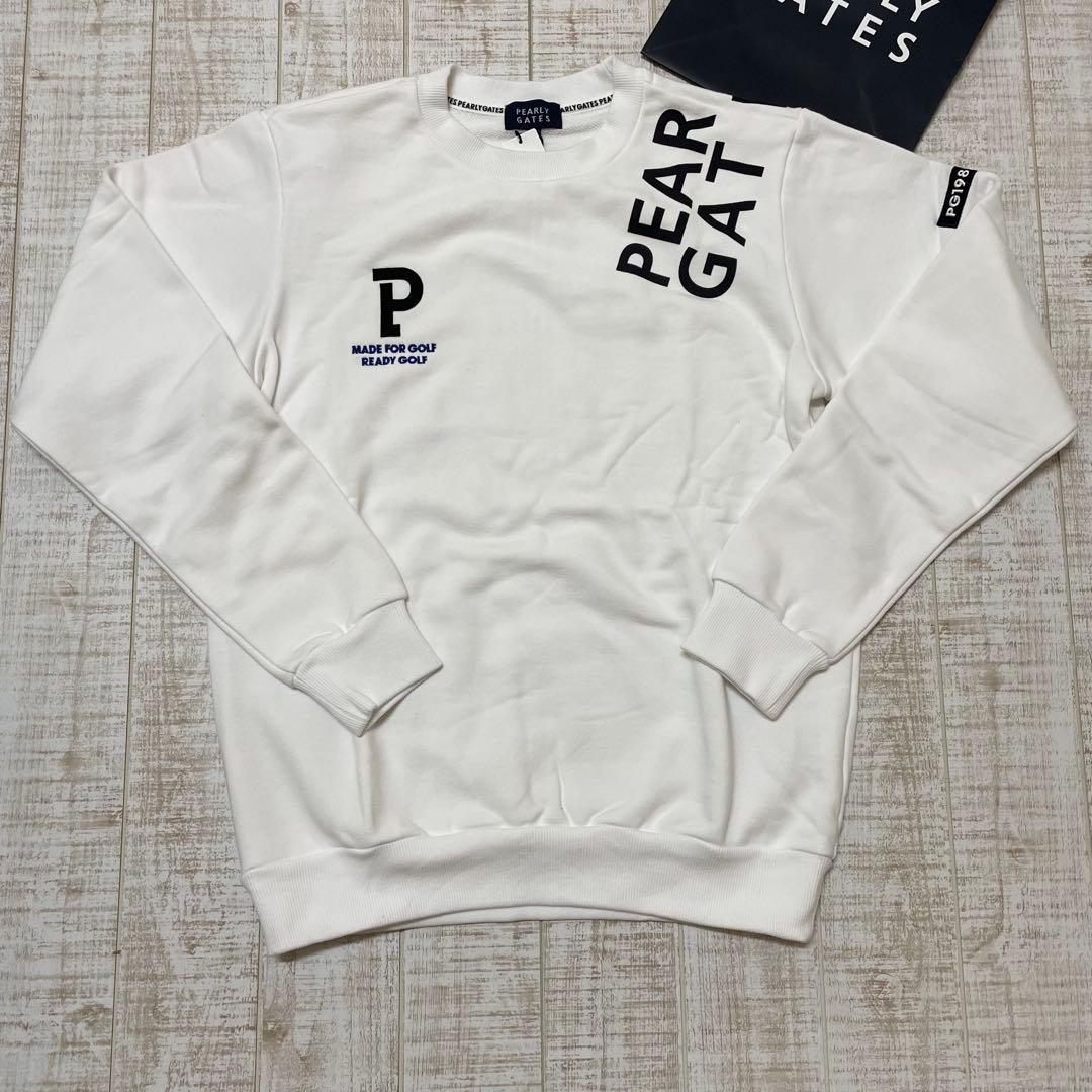 新品 パーリーゲイツ スウェット 肩ロゴ ホワイト Mサイズ（4）