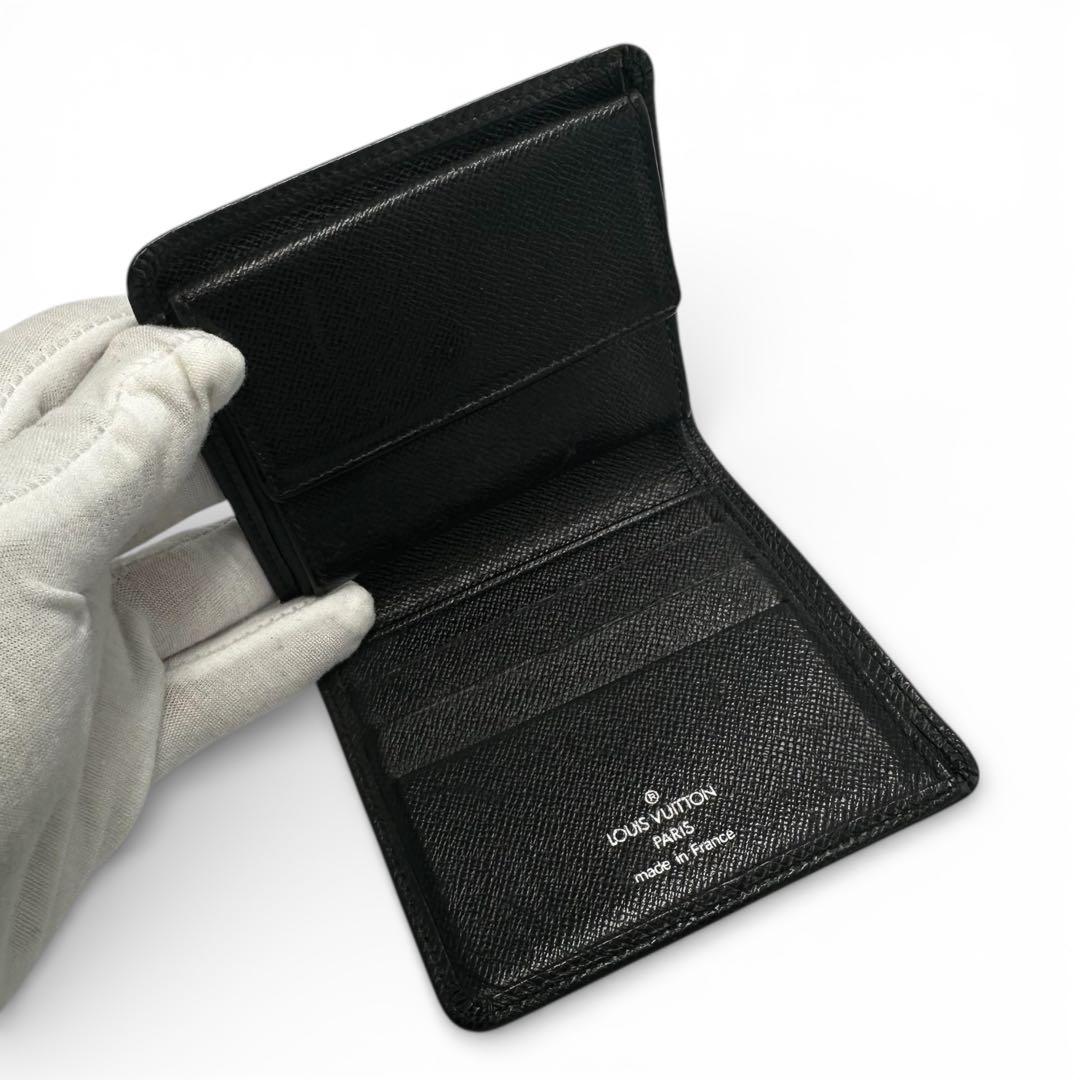 【美品】ルイヴィトン 2つ折り財布 タイガ 本革 レザー アルドワーズ 黒
