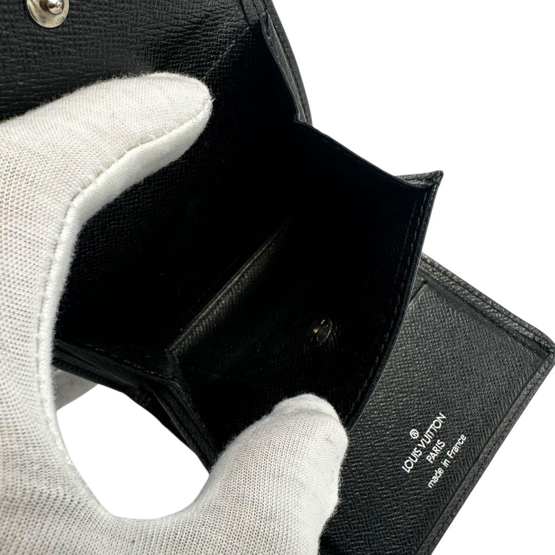 【美品】ルイヴィトン 2つ折り財布 タイガ 本革 レザー アルドワーズ 黒