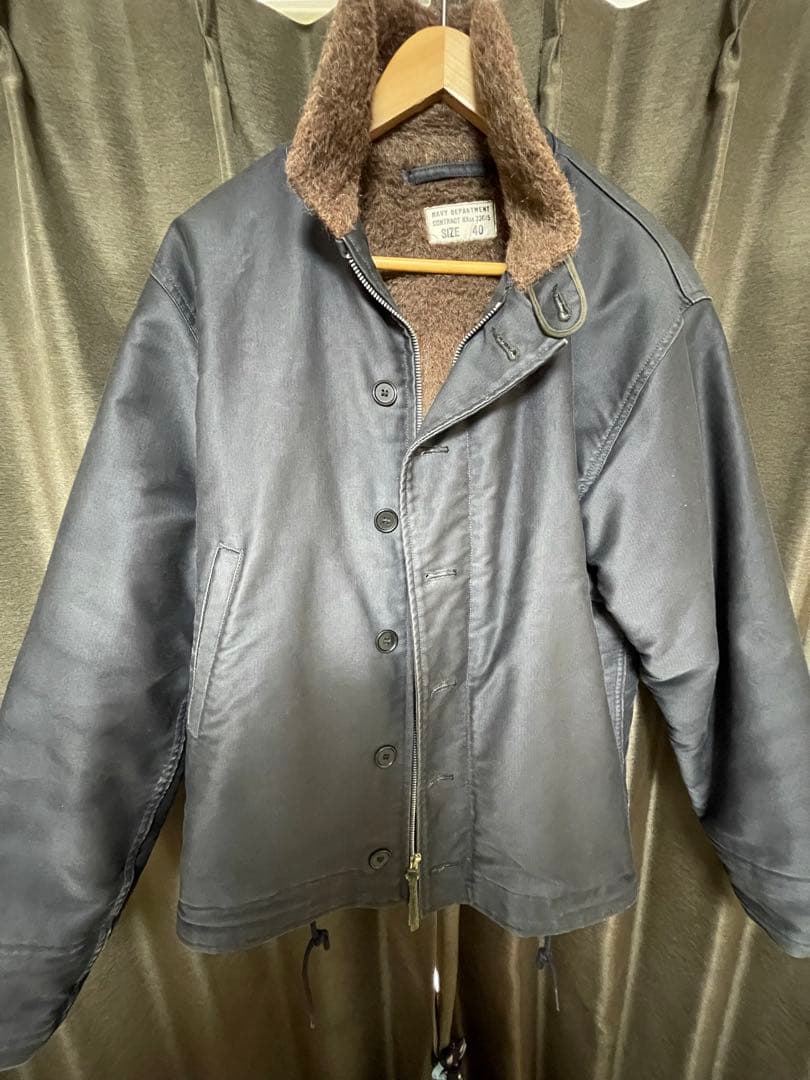 N-1デッキジャケット U.S.NAVYボア裏地 TALONジップ サイズ40