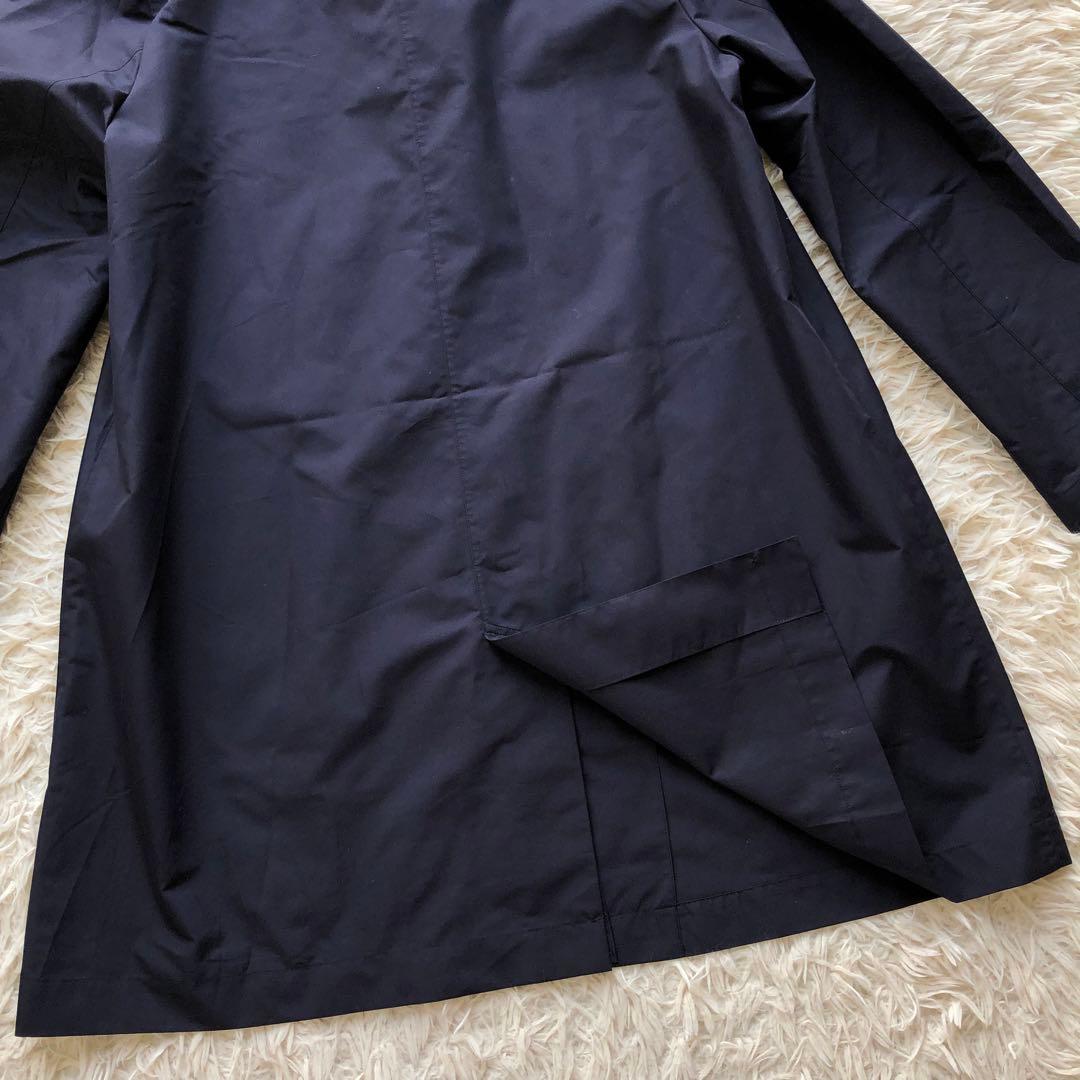 【現行 極美品】マッキントッシュ ステンカラーコート　紺　L 撥水加工 チェック