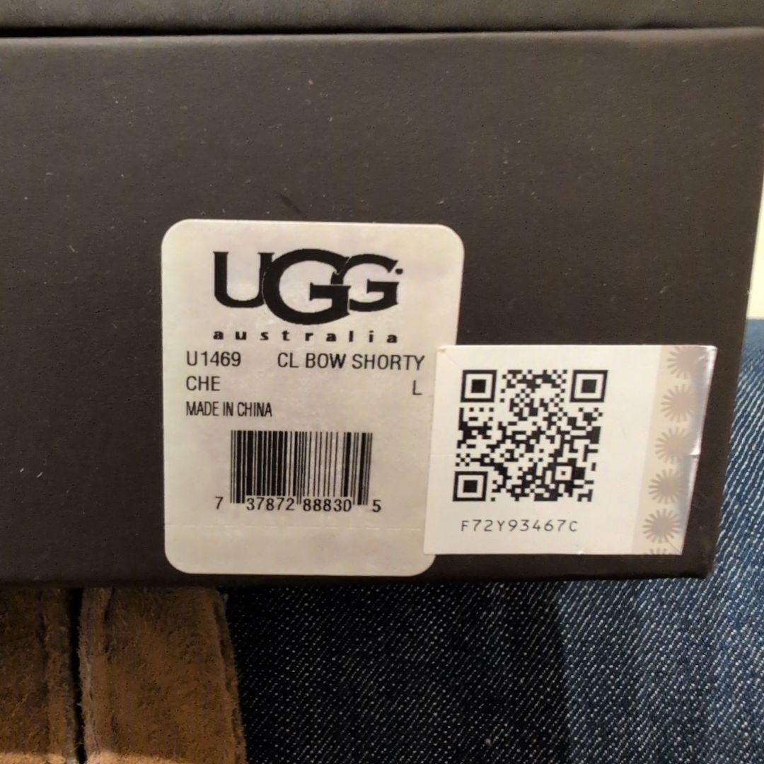 美品 UGG リボン　ベージュ　 シープスキン 手袋 L