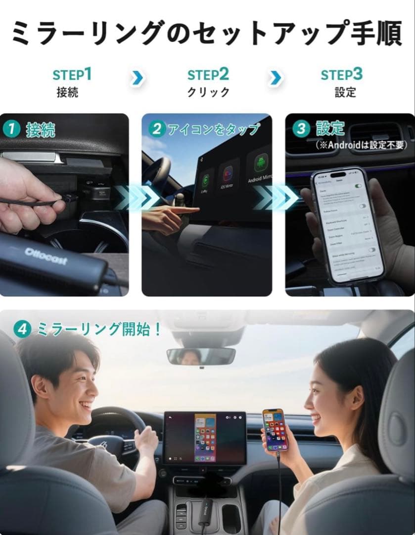 Ottocast MirrorTouch ミラーリングアダプタ　CarPlay