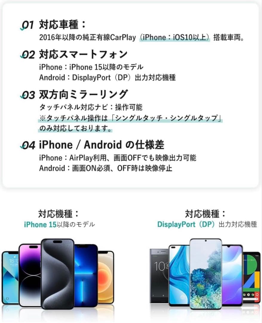Ottocast MirrorTouch ミラーリングアダプタ　CarPlay
