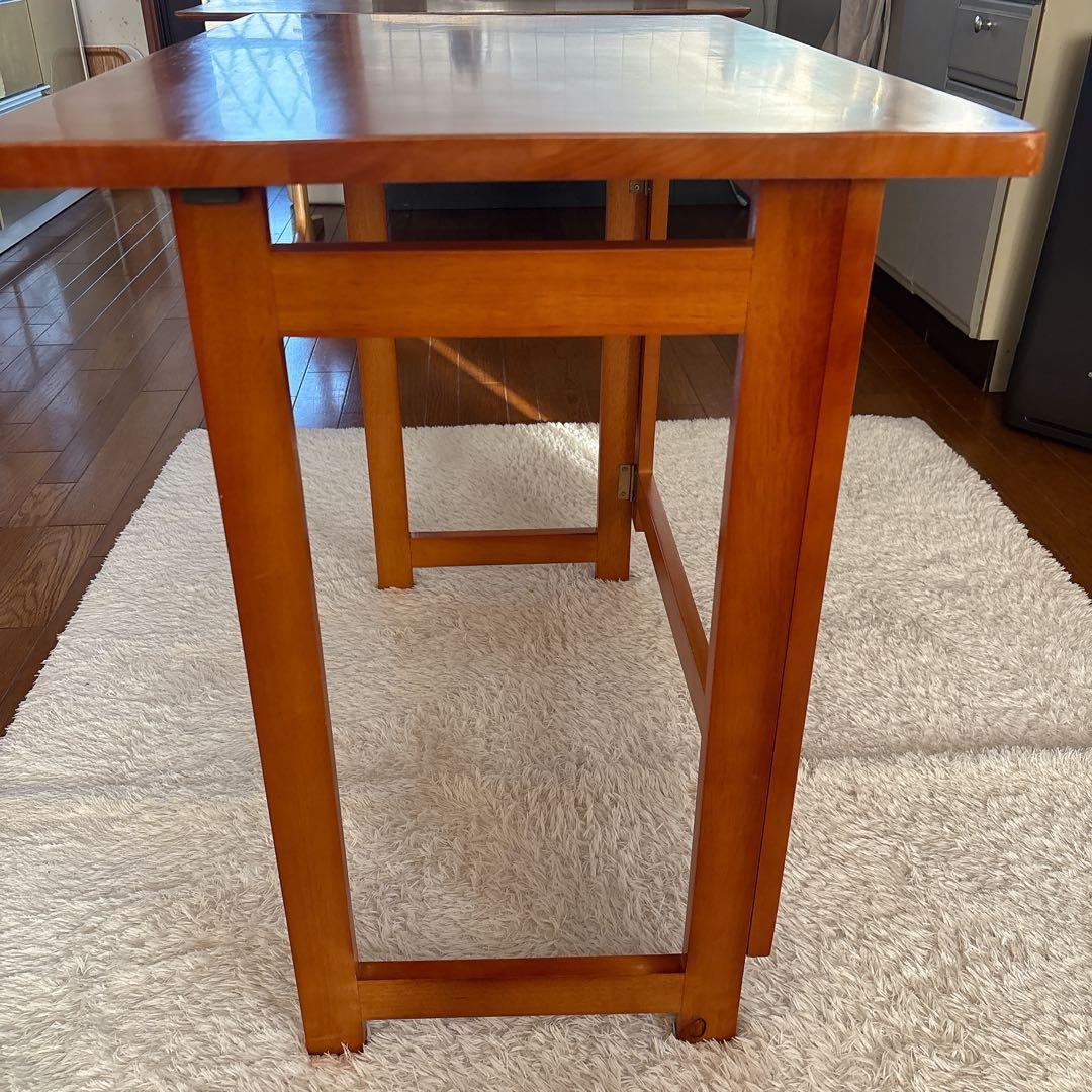 美品】天然木 折りたたみ デスク チェア セット 椅子 テーブル ワークスタディ