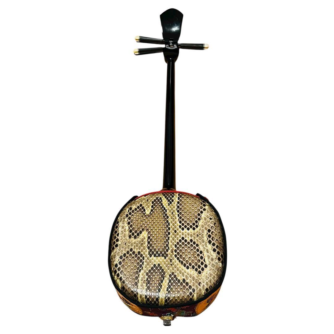 ジャンク　三線 本蛇皮 ソフトケース付き　破れあり 沖縄　修理・部品取りに