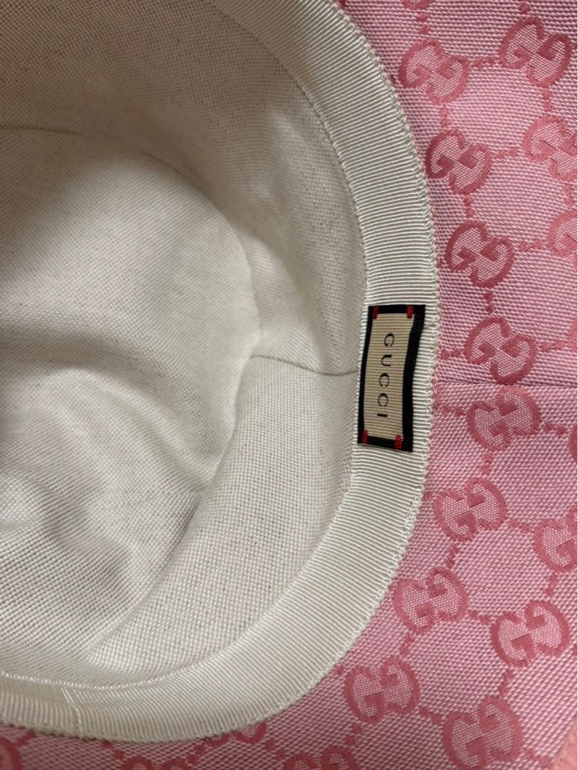GUCCI ピンク GGパターン バケットハット Mサイズ