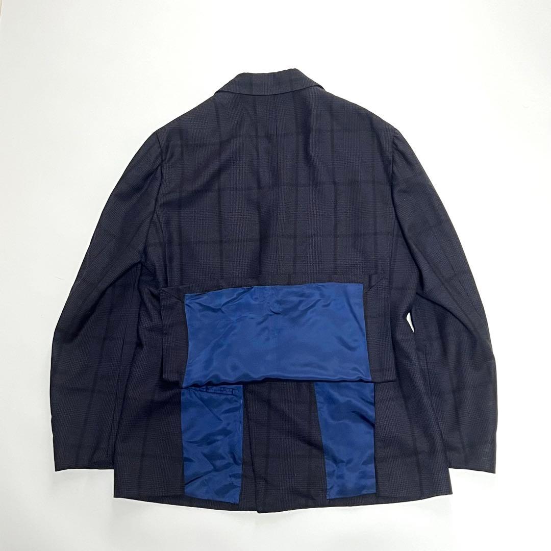 【美品】ブリッラペルイルグスト　ダブルスーツセットアップ　チェック　紺　52