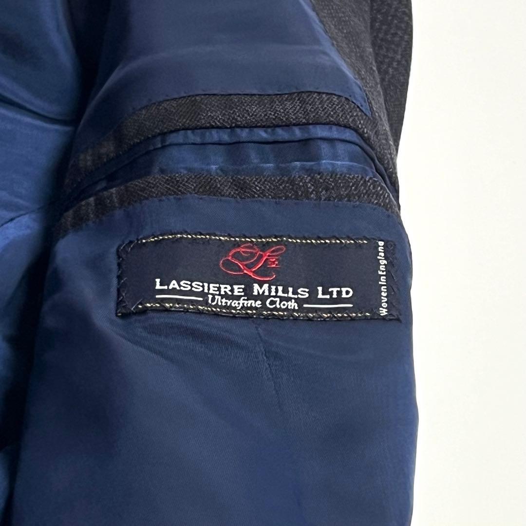 【美品】ブリッラペルイルグスト　ダブルスーツセットアップ　チェック　紺　52