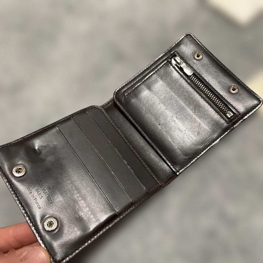 Louis Vuitton モノグラムグラセ 二つ折り財布 ダークブラウン