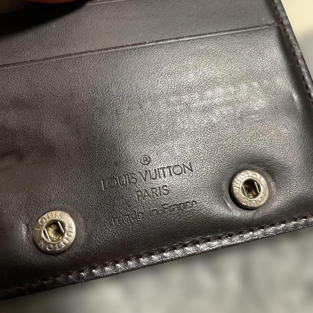Louis Vuitton モノグラムグラセ 二つ折り財布 ダークブラウン