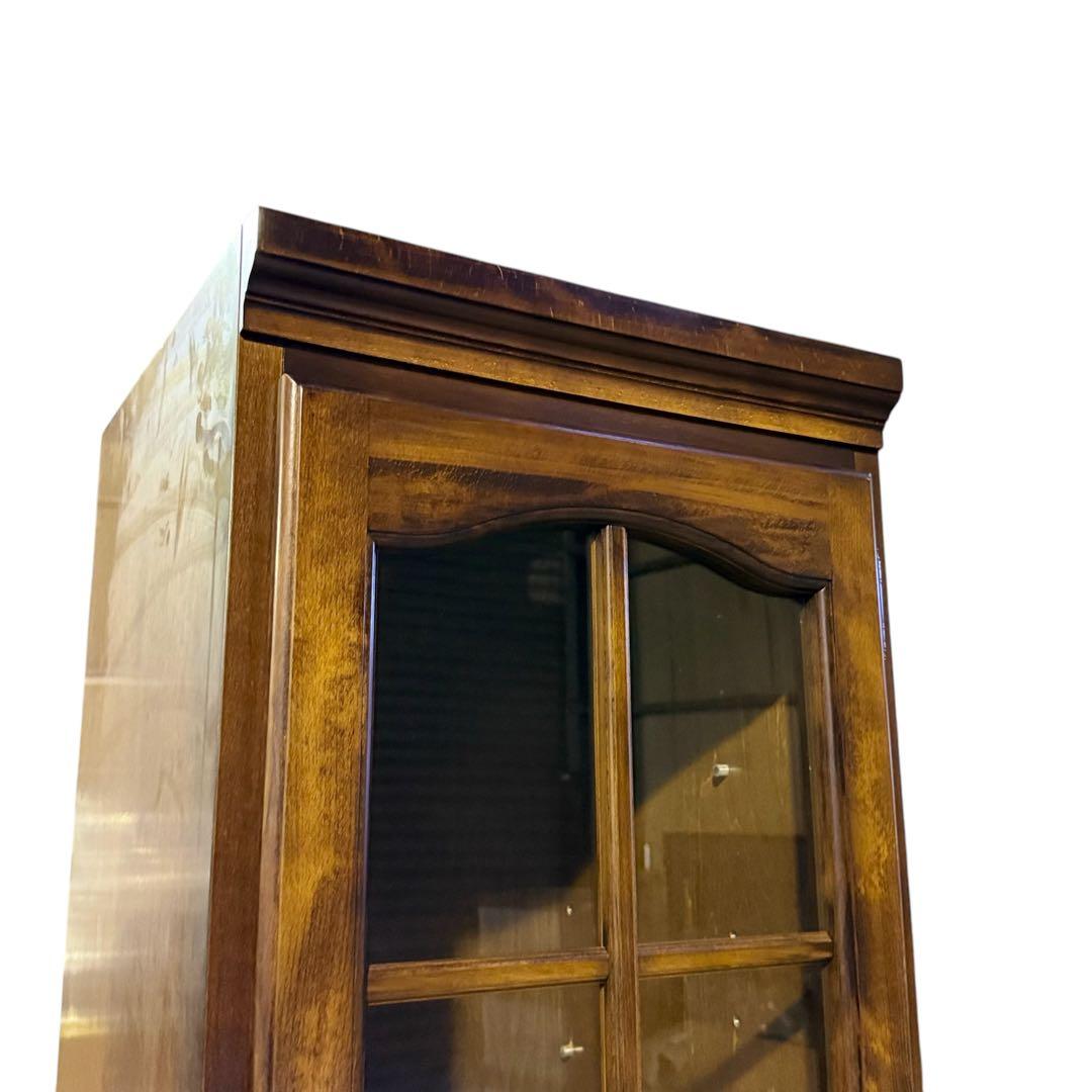 HR636 【美品】希少デザインkarimoku コロニアルスリムカップボード