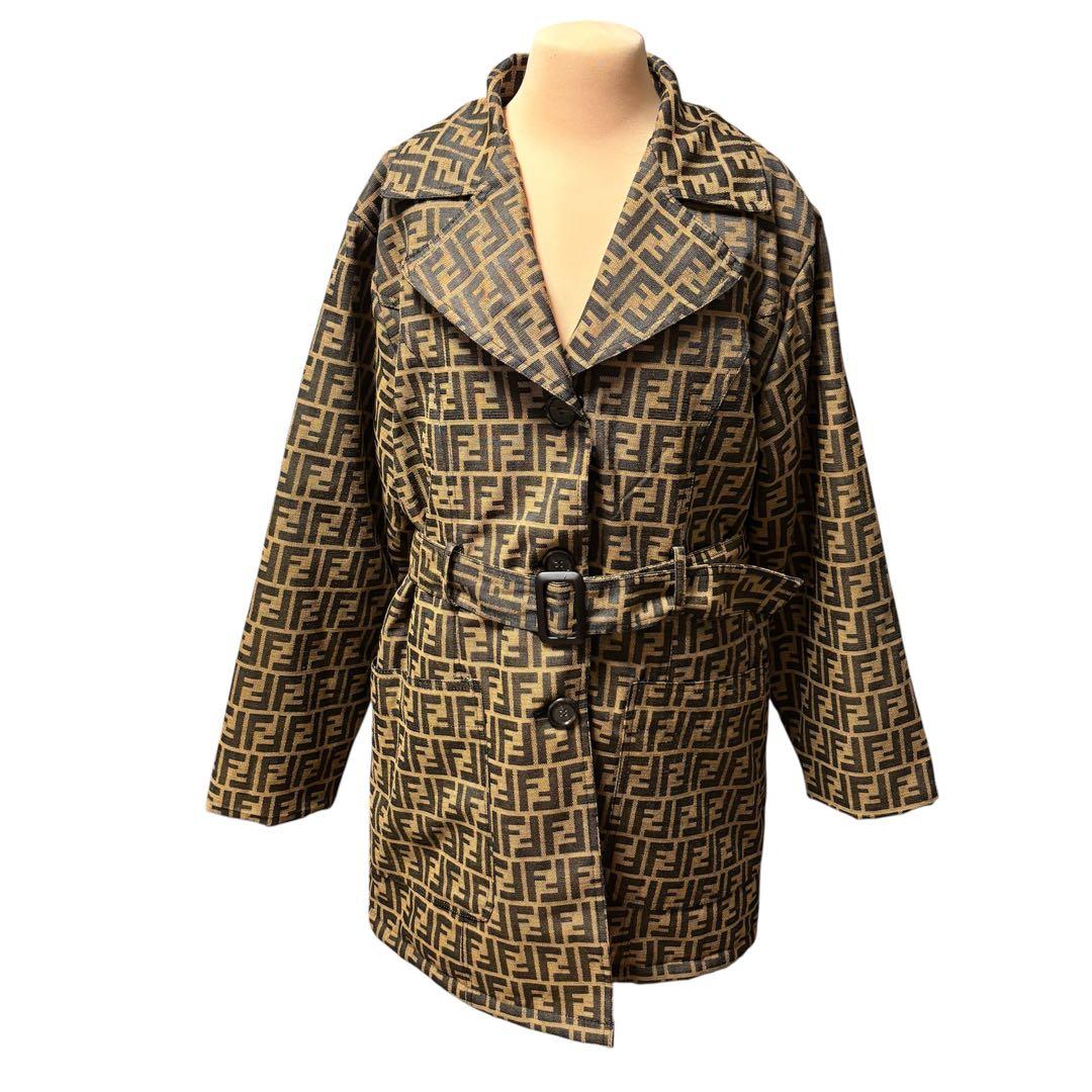 最高級 ✨極美品 FENDI ズッカ柄 2way ファー ベルト付トレンチコート