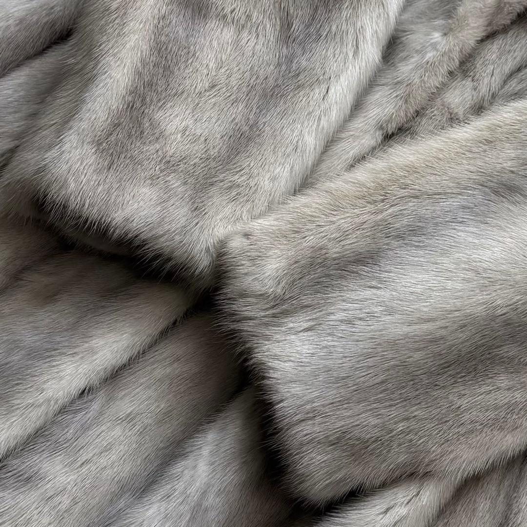 総丈100●サファイアミンク ロングコート リアルファー 本毛皮 XL