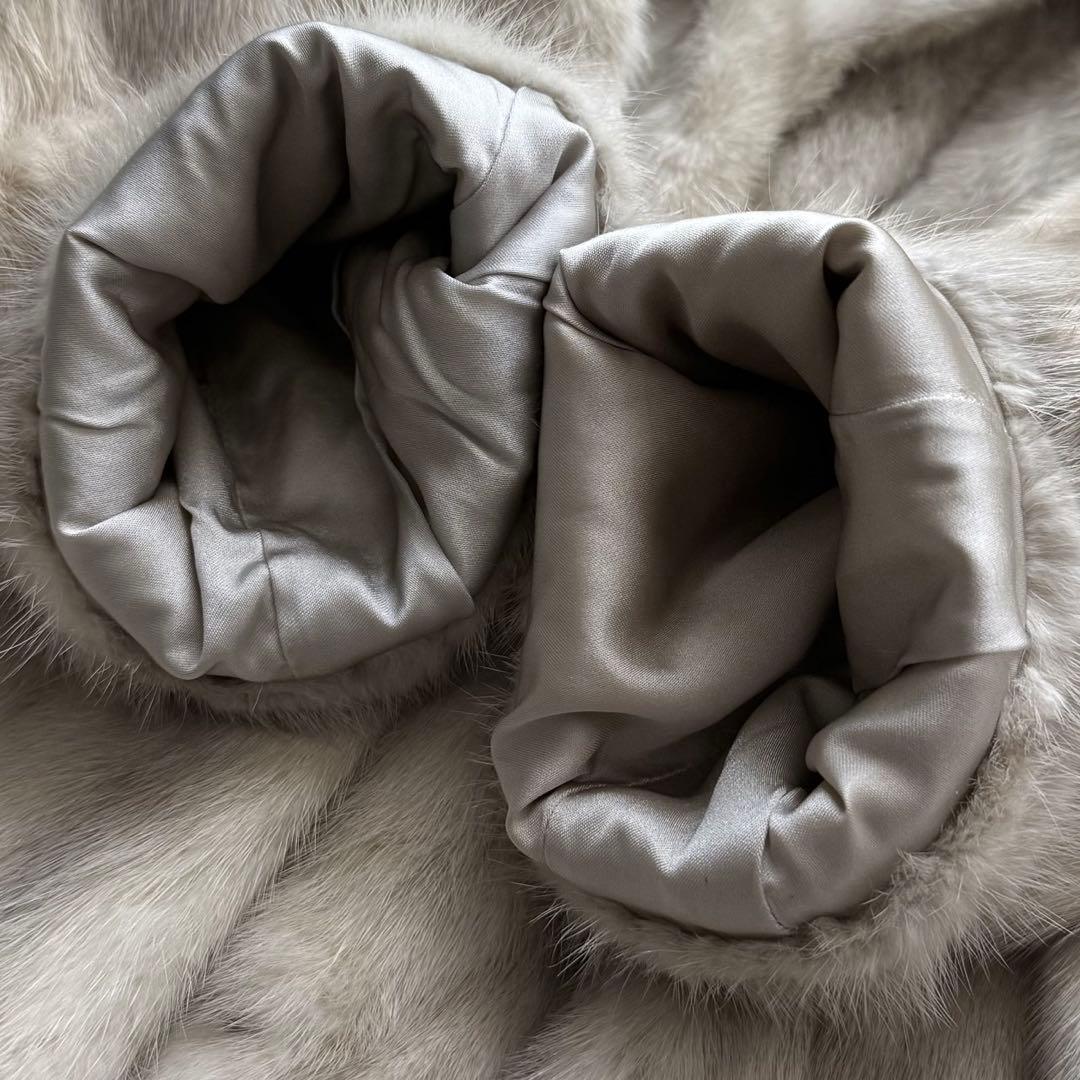 総丈100●サファイアミンク ロングコート リアルファー 本毛皮 XL