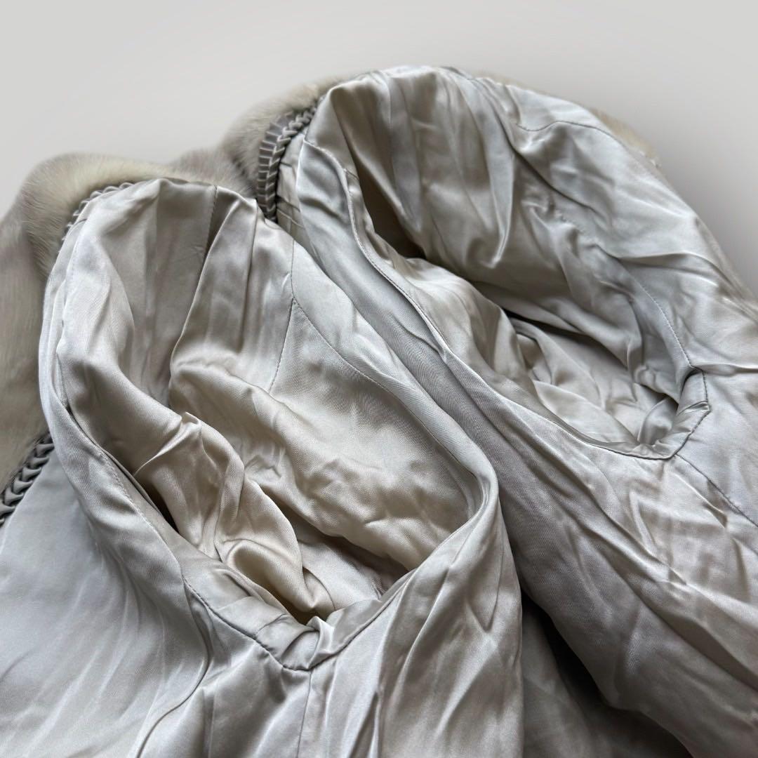 総丈100●サファイアミンク ロングコート リアルファー 本毛皮 XL