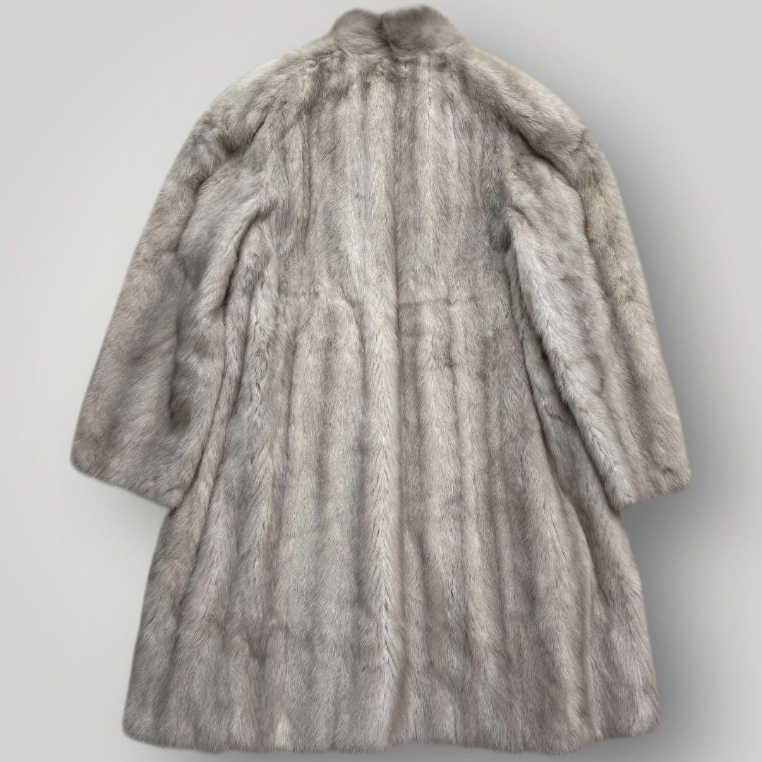 総丈100●サファイアミンク ロングコート リアルファー 本毛皮 XL
