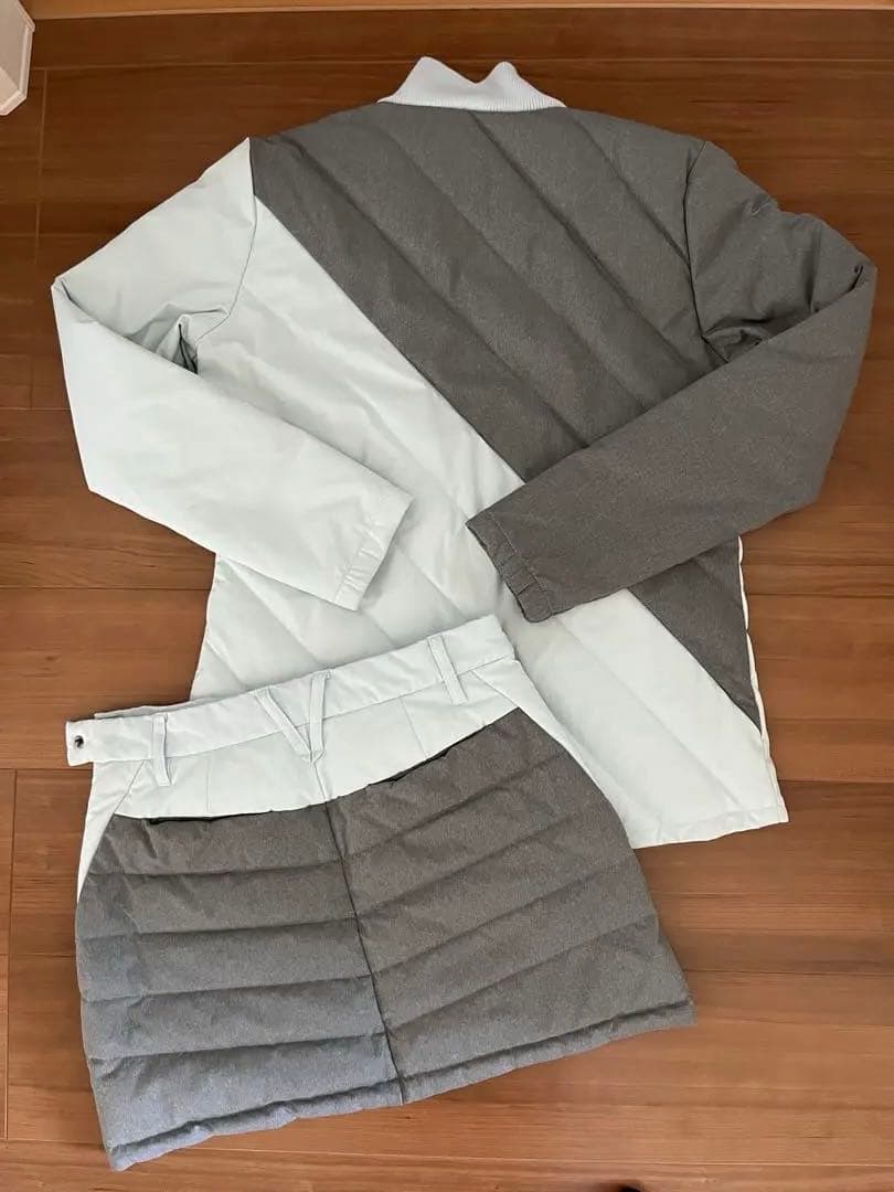 美品⭐︎DESCENTE GOLF セットアップグレー/ミントグリーン 上 M下S