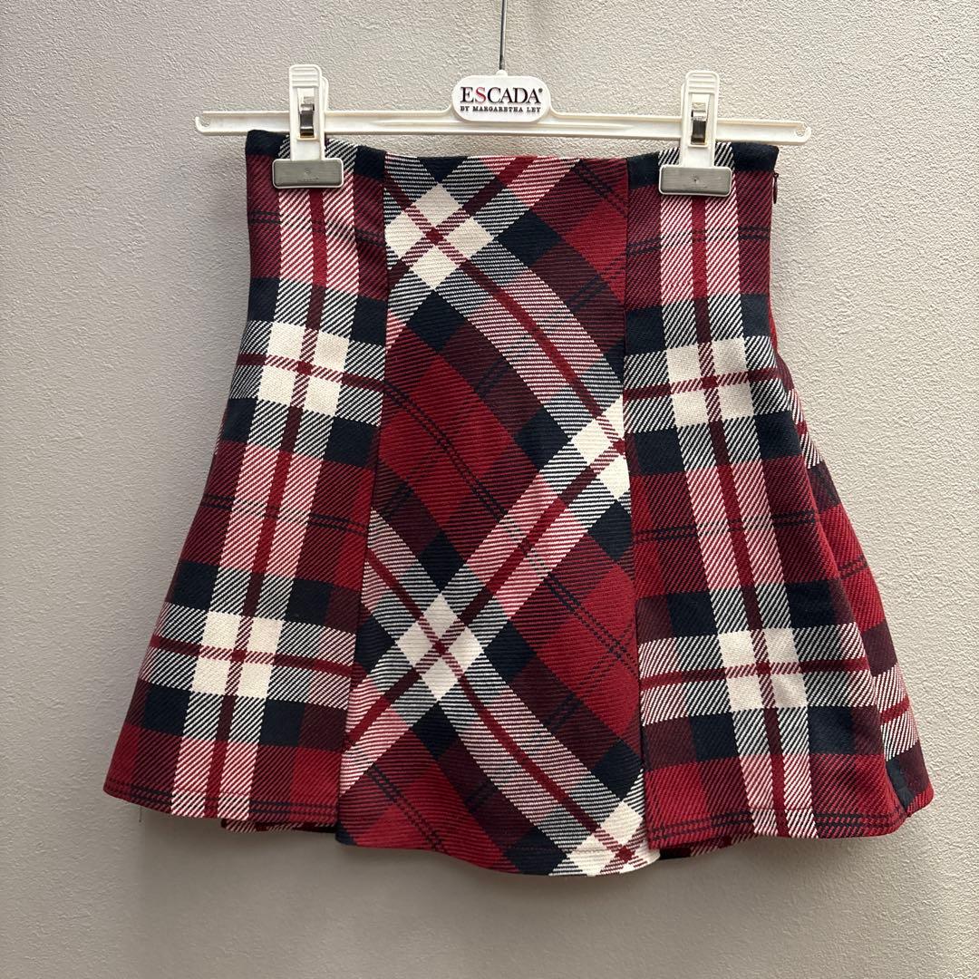 美品 michellMacaron ミシェルマカロン フレアチェックスカート