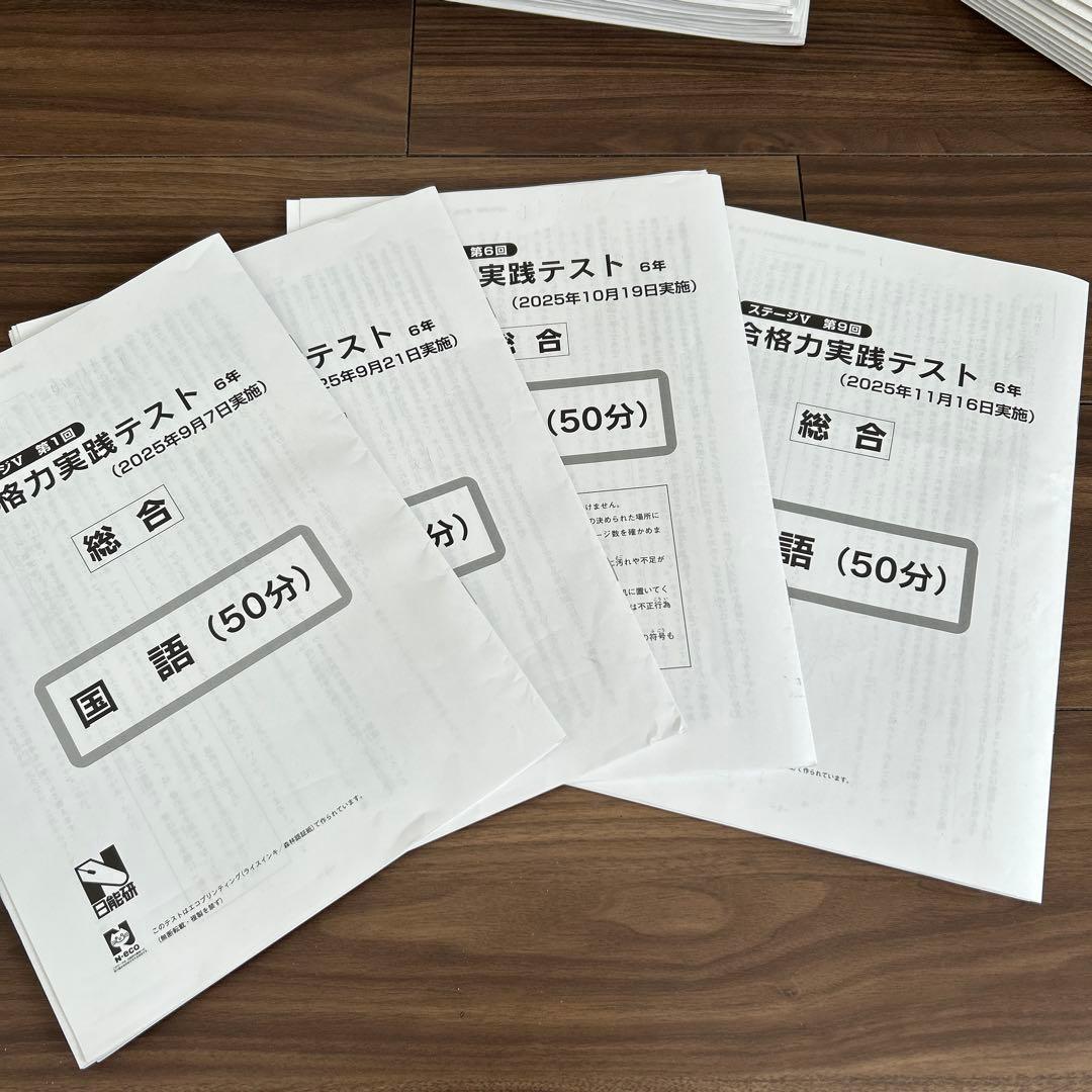 日能研6年　学習力育成テスト/公開模試/合格力育成テスト/合格力実践テスト