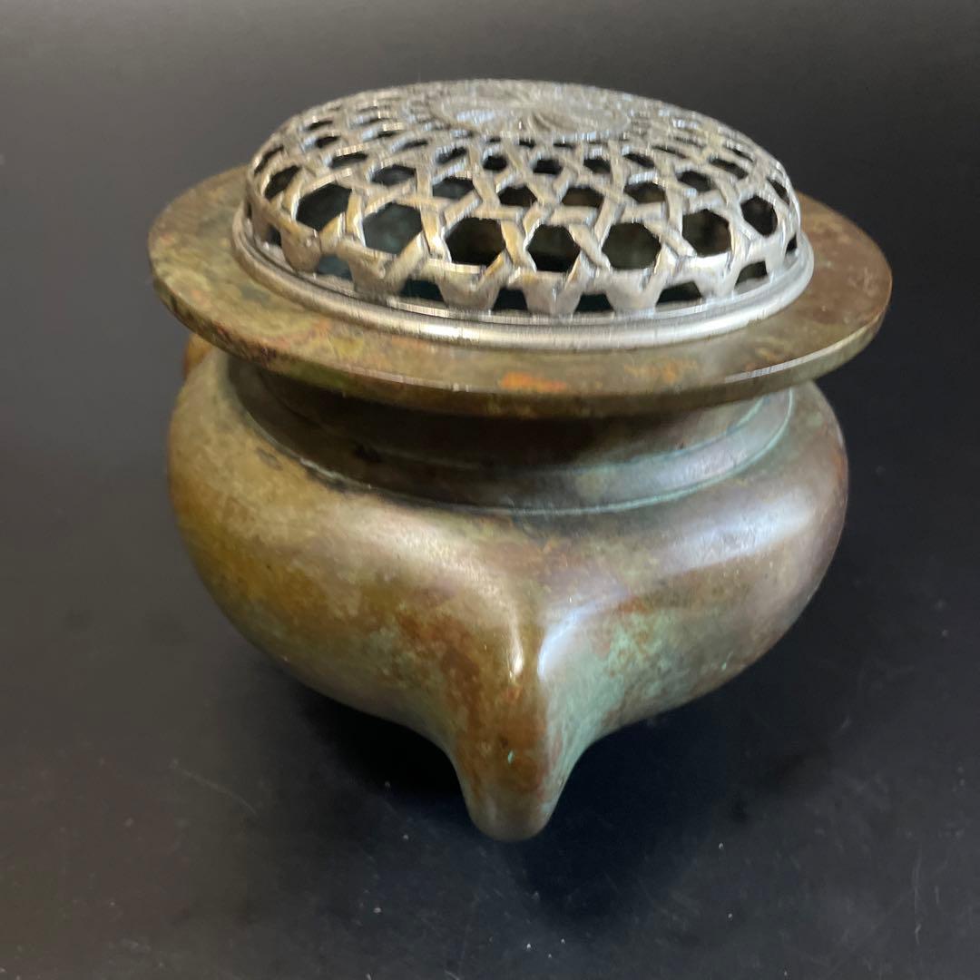 時代物　古銅香炉　 斑紫銅　在名あり5