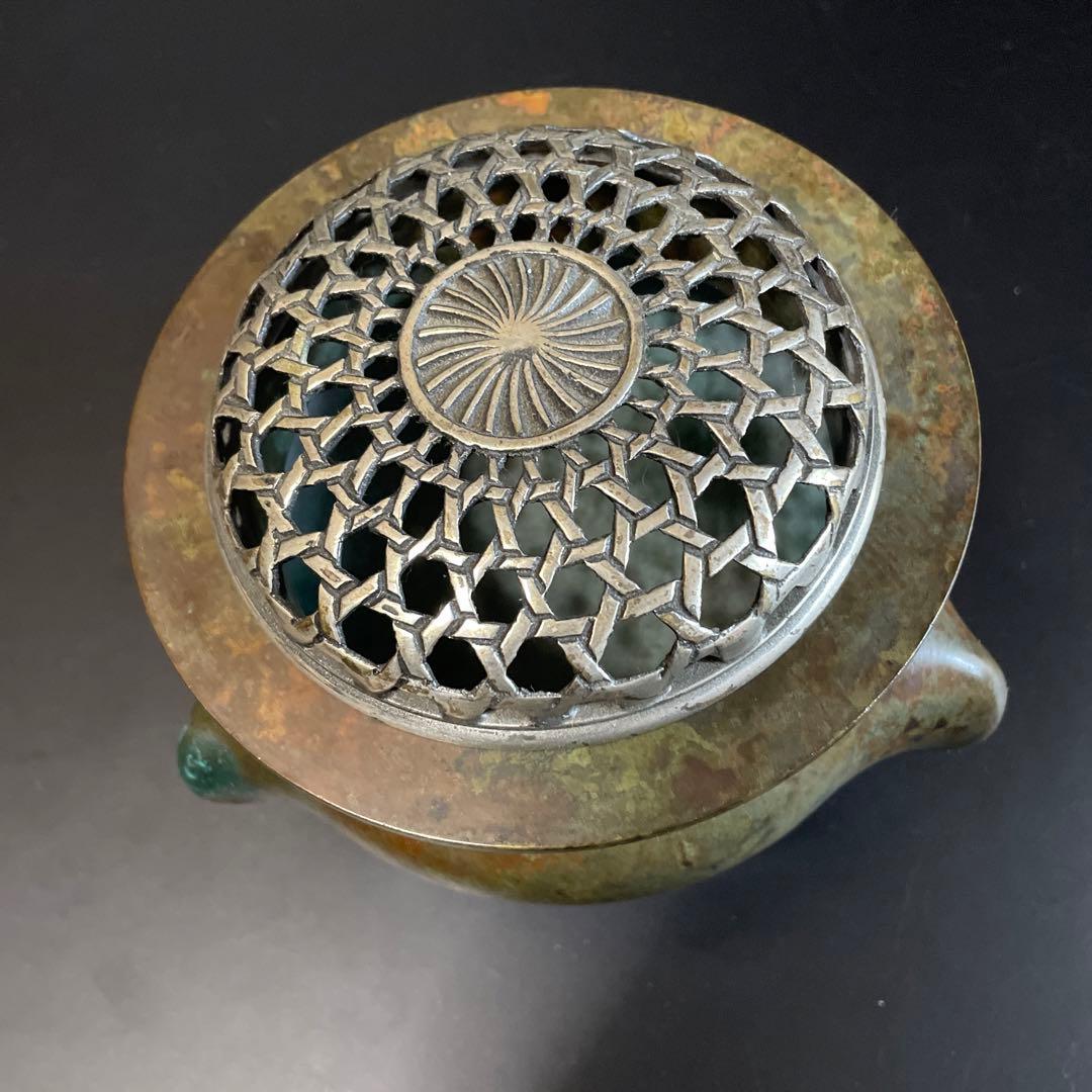 時代物　古銅香炉　 斑紫銅　在名あり5