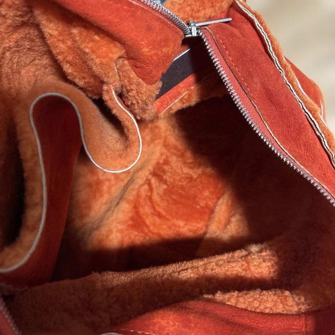 CHANEL オレンジ スエード ショルダーバッグム一トンバッグ美品チョコバ一