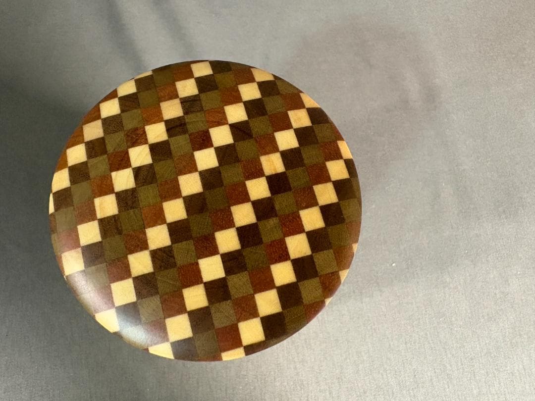 未使用品 箱根寄木細工 茶筒 木製容器 円筒形