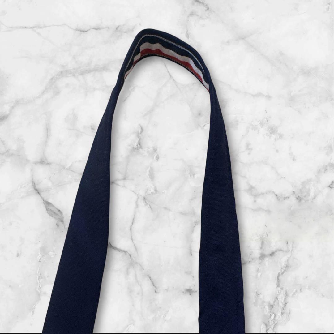 【未使用に近い】Thom Browne ネイビー ネクタイ　トリコロール　ウール