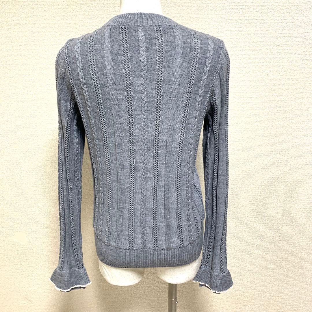 【新品未使用】MARK & LONA フリルアイレットニット 38 裏地付