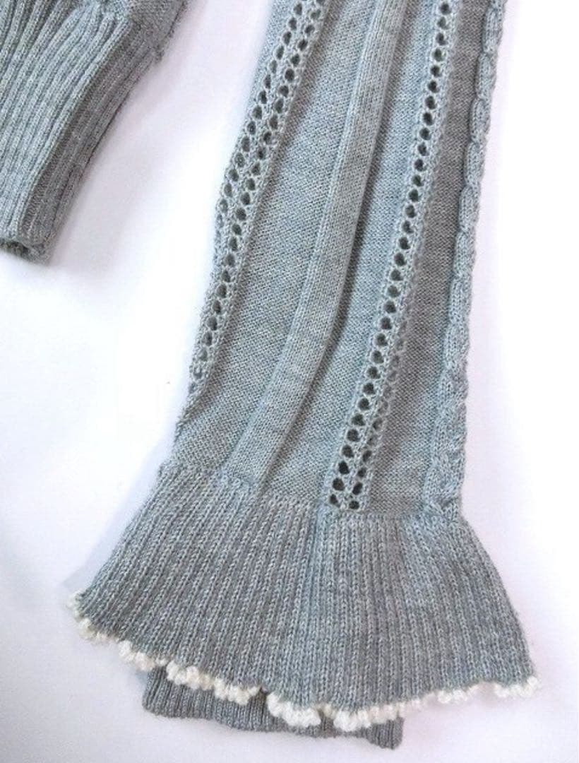 【新品未使用】MARK & LONA フリルアイレットニット 38 裏地付