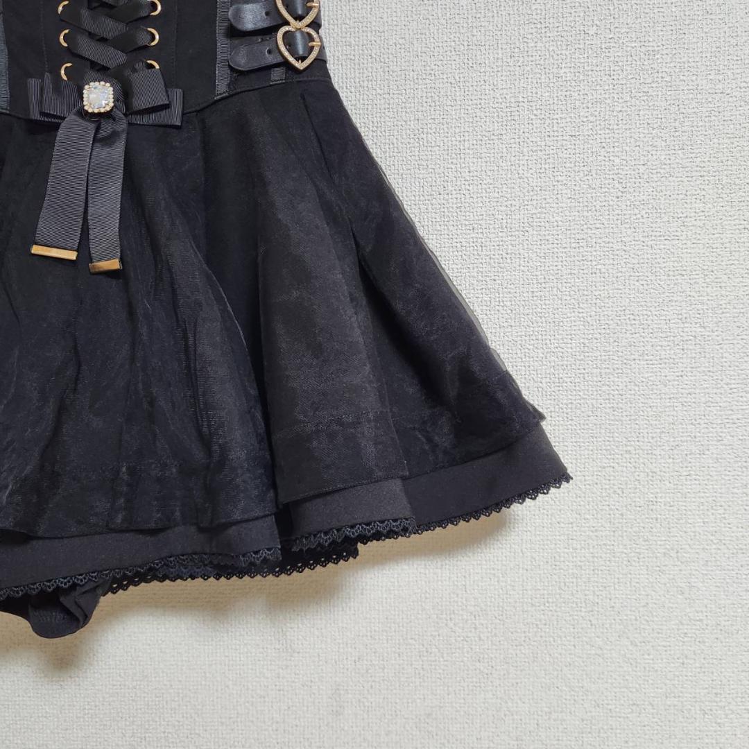 LIZLISA レースアップコルセットライクスカパン ブラック フリーサイズ