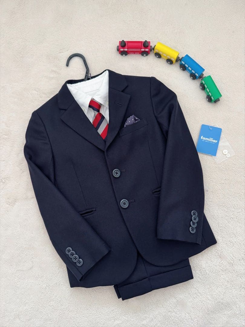 美品☆familiar スーツ120cm ズボン110cm 卒園式 フォーマル