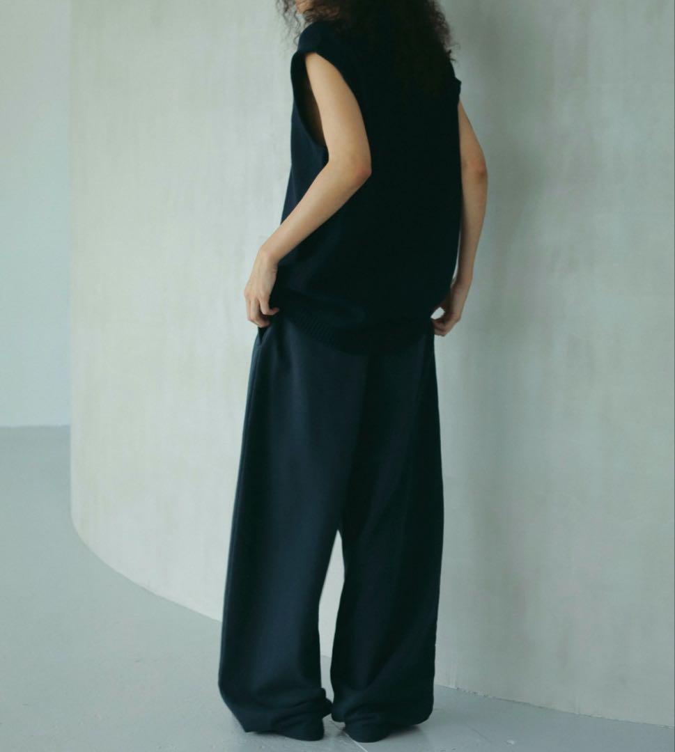 【ETRE TOKYO】スウェットタックパンツ/ネイビーM