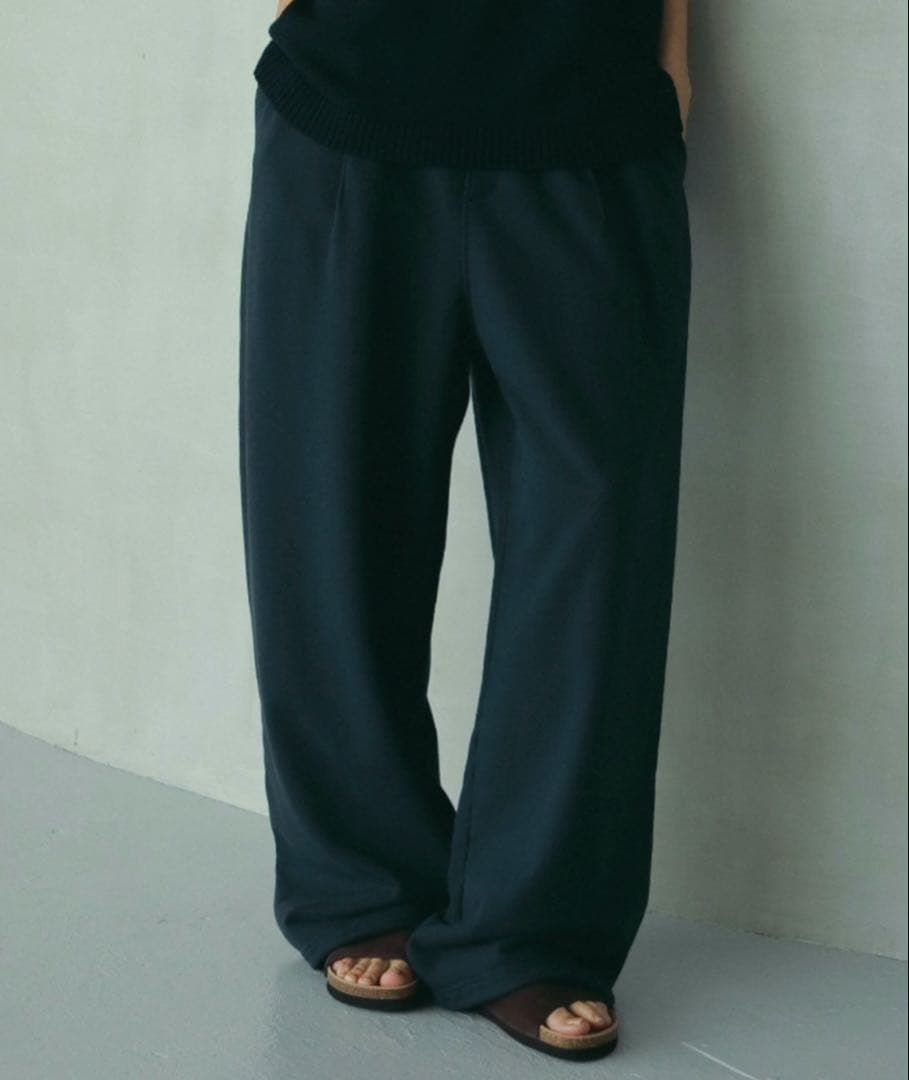 【ETRE TOKYO】スウェットタックパンツ/ネイビーM