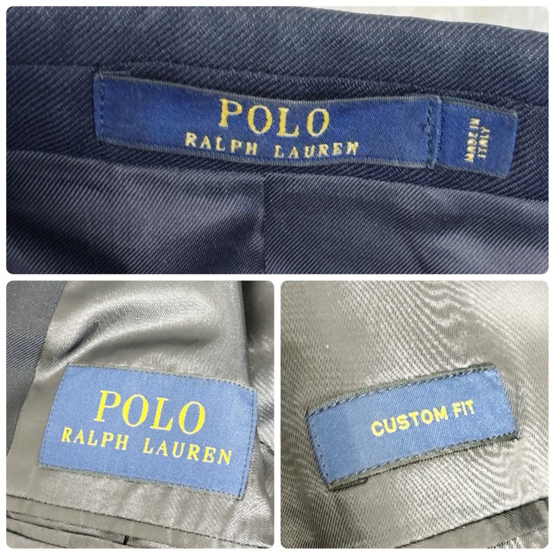 ポロラルフローレン ウールツイルブレザー 38S 紺ブレ 金ボタン 紺ブレ