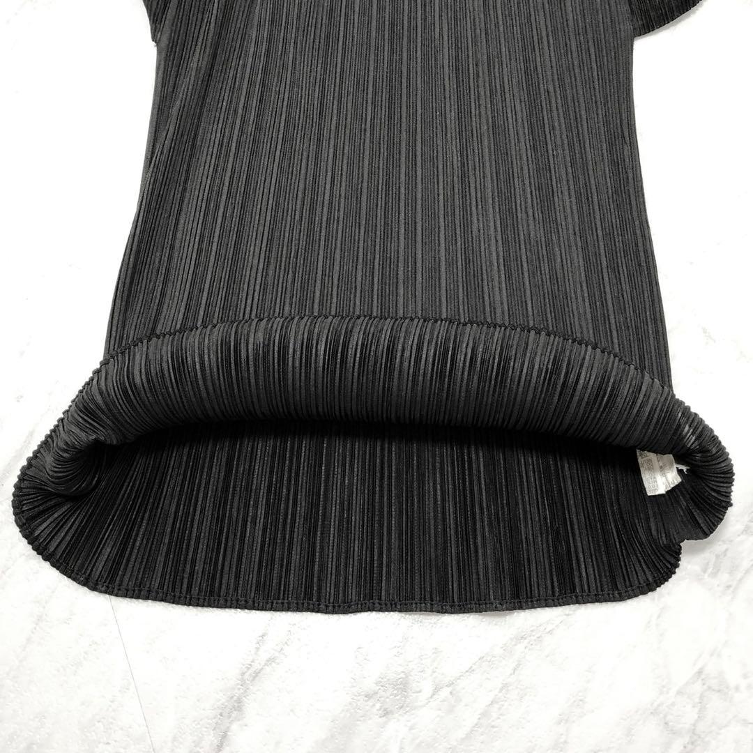 ✨極美品✨プリーツプリーズ 長袖カットソー ハイネック XLサイズ ブラック