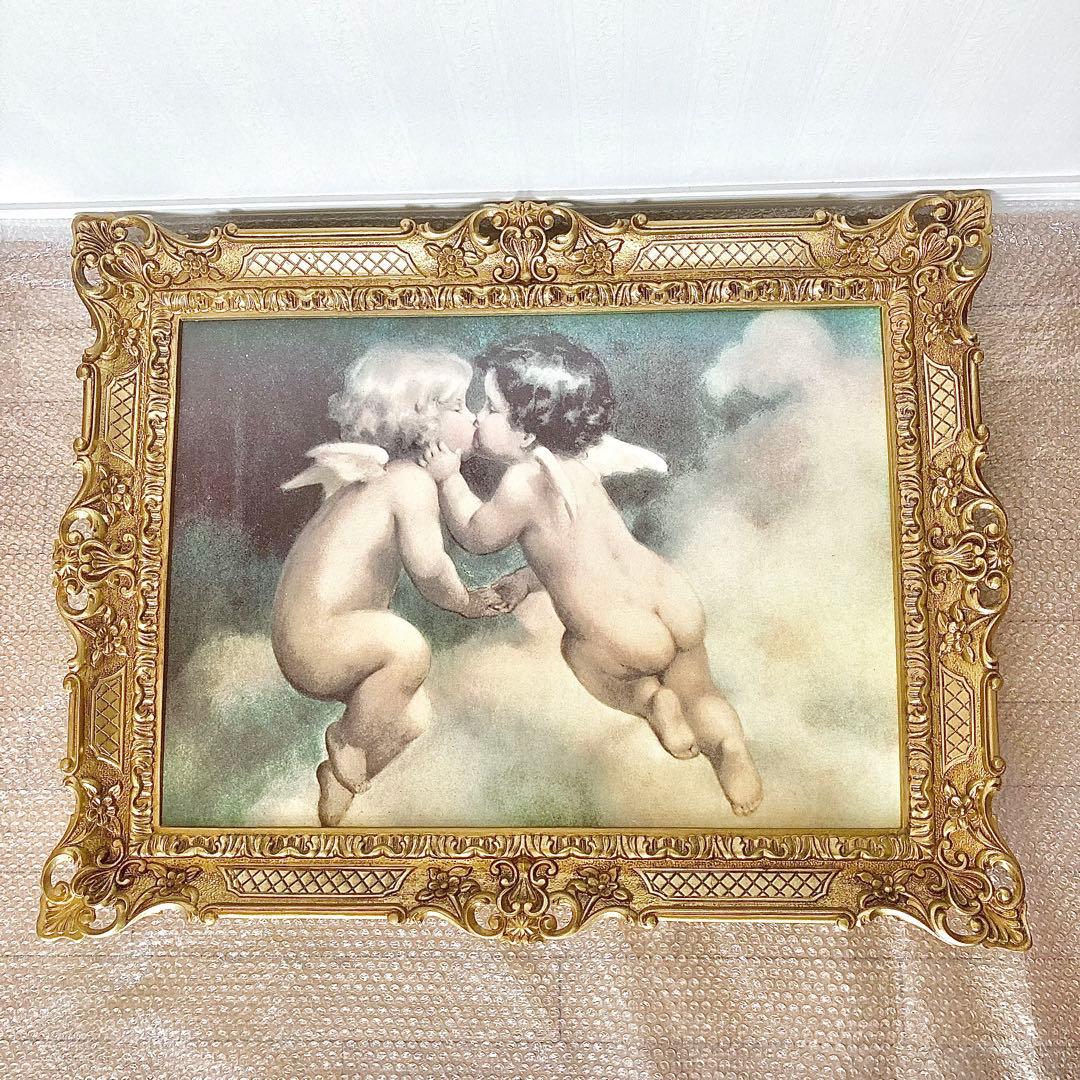 限定セール中！ ◆アンティーク 額 天使 エンジェル 絵画 アート 額縁