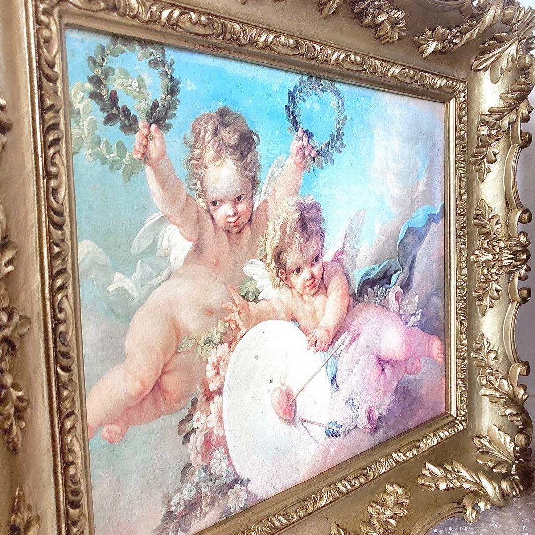 限定セール中！ ◆アンティーク 額 天使 エンジェル 絵画 アート 額縁