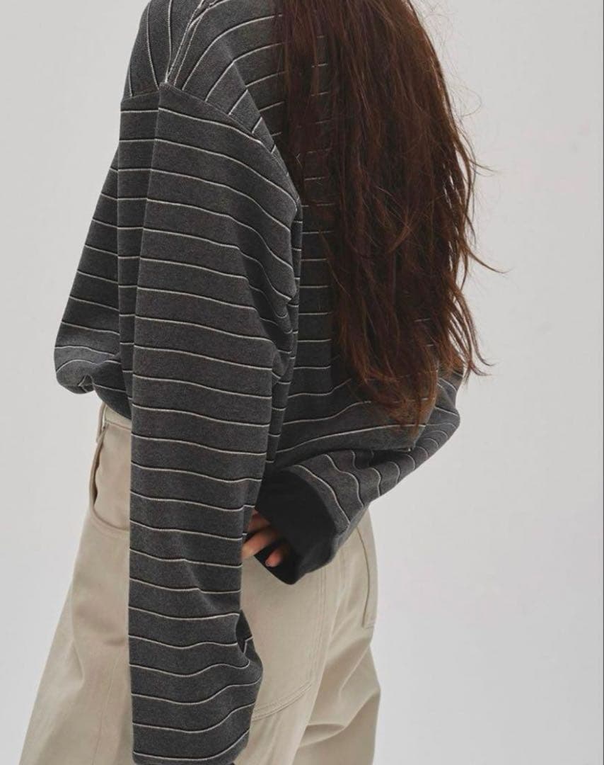 【新品】todayful Border Long T-shirts グレー