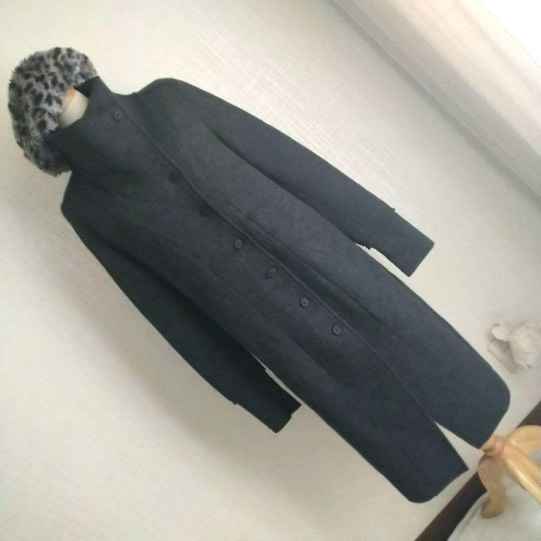 transit par such ウール ダークグレー ロングコート 3