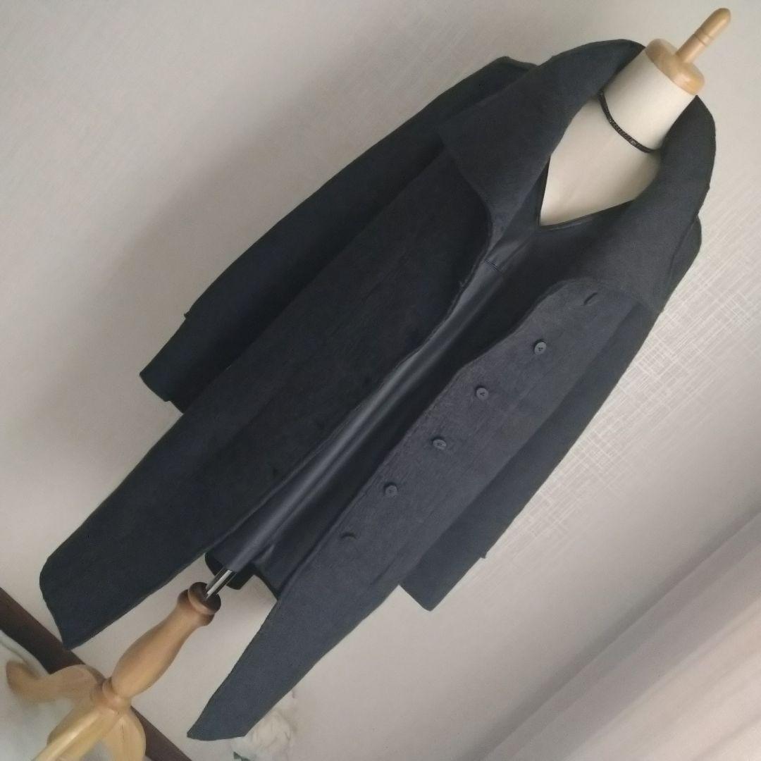 transit par such ウール ダークグレー ロングコート 3