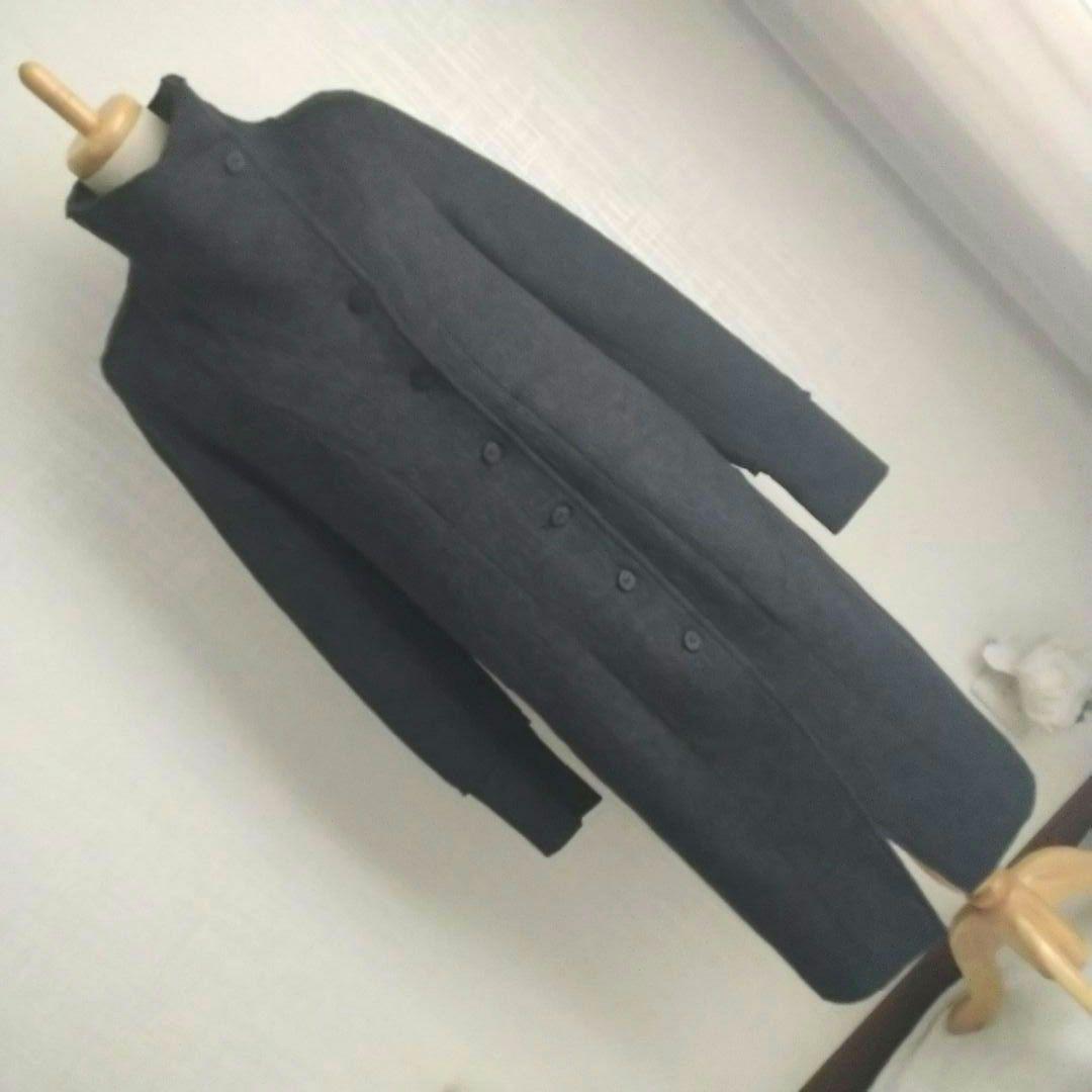 transit par such ウール ダークグレー ロングコート 3