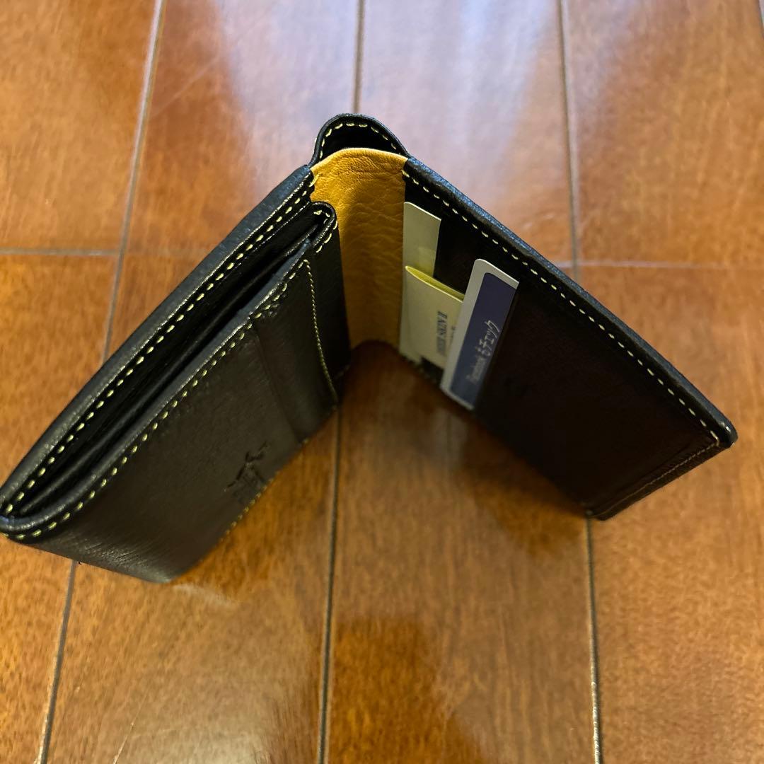 キプリス 鹿革 DEER SKIN 二つ折り財布 黒　日本製　新品未使用