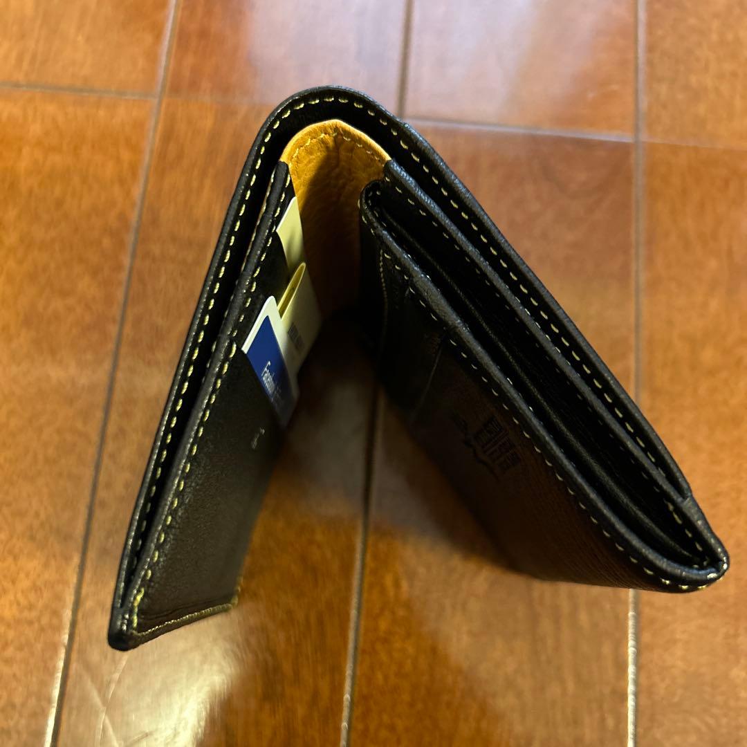 キプリス 鹿革 DEER SKIN 二つ折り財布 黒　日本製　新品未使用