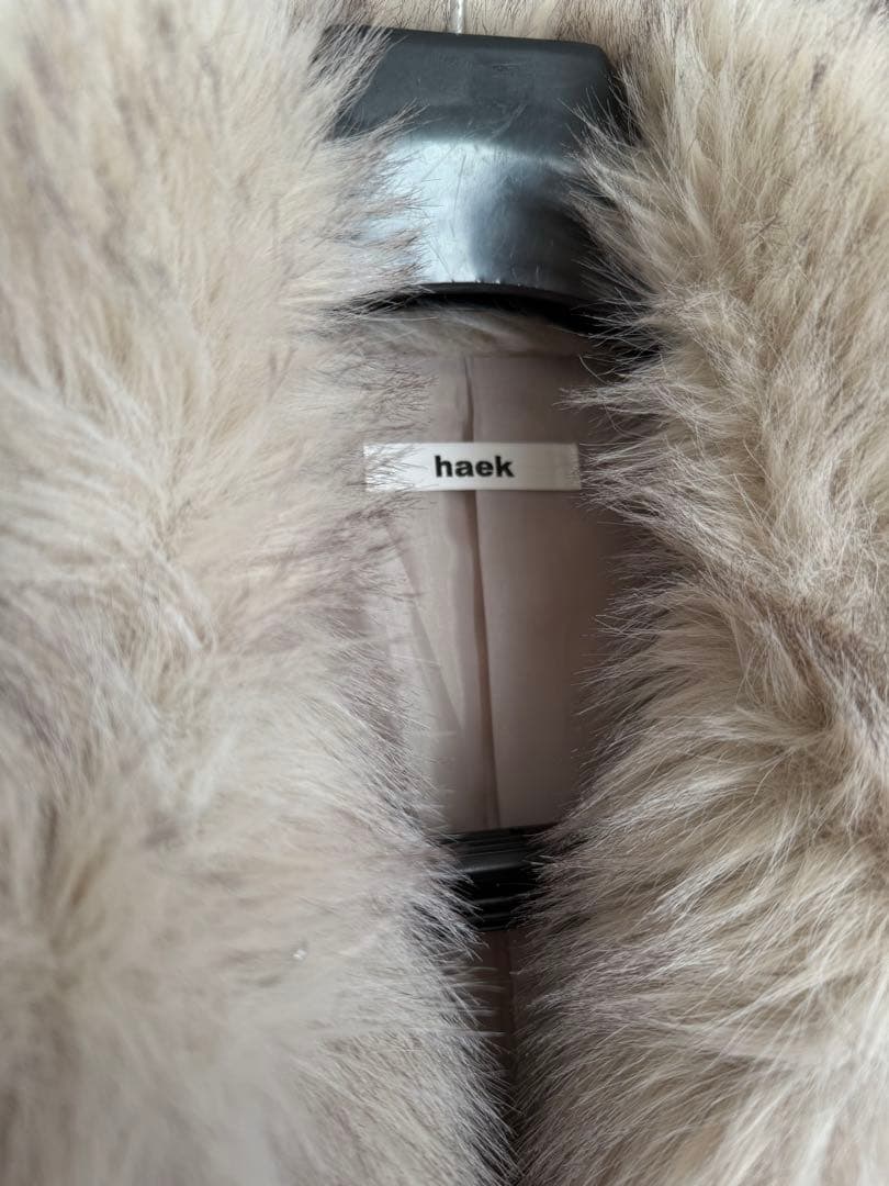 haek color fur coat beige ファーコート