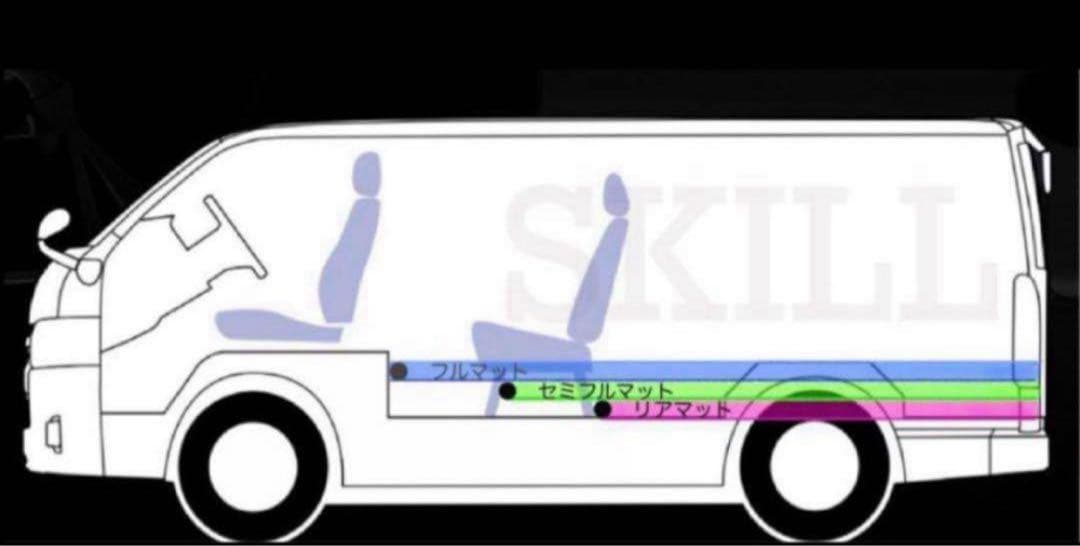 送料無料　ハイエース　ワゴンGLワイド幅１０人乗り用フルマット　ランダムグレー