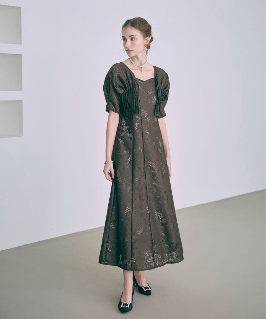 Dorry Doll ジャガード セット ドレス ブラウン